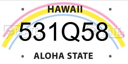 531Q58 Hawaii License Plate