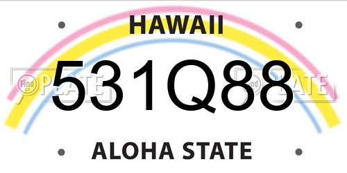 531Q88 Hawaii License Plate