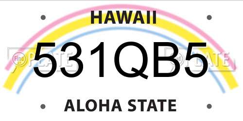 531QB5 Hawaii License Plate
