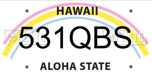 531QBS Hawaii License Plate