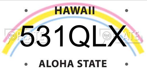 531QLX Hawaii License Plate