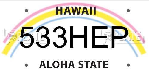 533HEP Hawaii License Plate