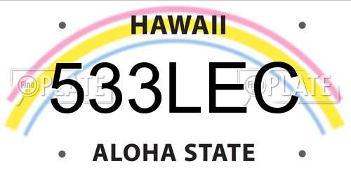 533LEC Hawaii License Plate