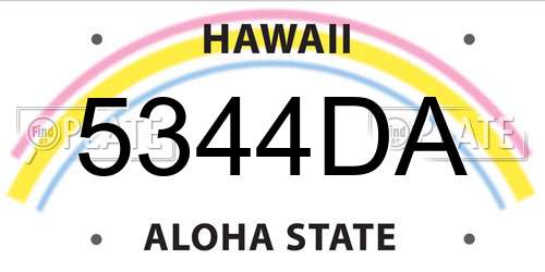 5344DA Hawaii License Plate