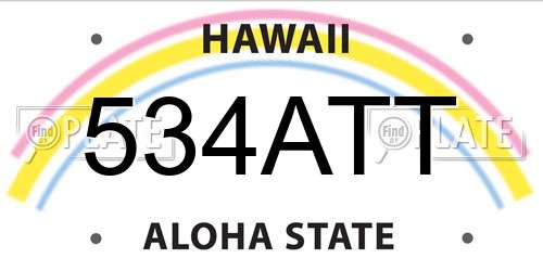 534ATT Hawaii License Plate