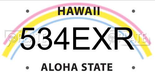 534EXR Hawaii License Plate