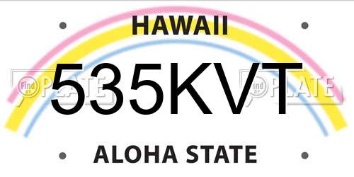 535KVT Hawaii License Plate