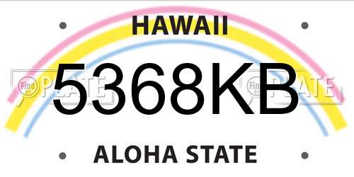 5368KB Hawaii License Plate