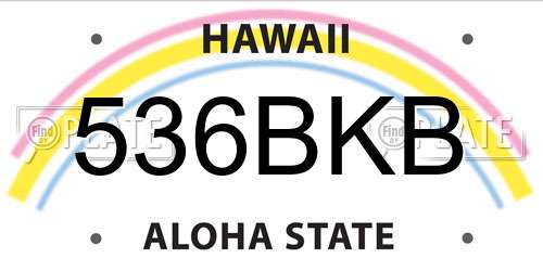 536BKB Hawaii License Plate