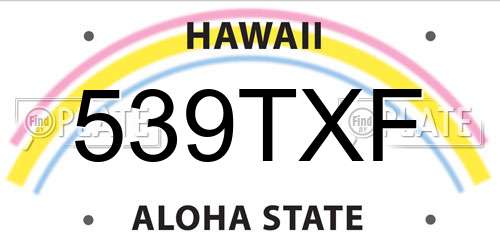 539TXF Hawaii License Plate