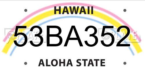 53BA352 Hawaii License Plate