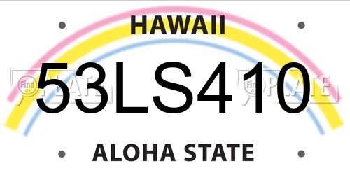 53LS410 Hawaii License Plate