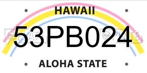 53PB024 Hawaii License Plate
