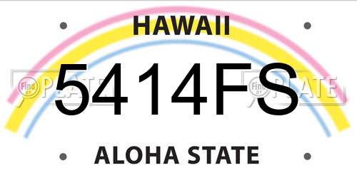 5414FS Hawaii License Plate