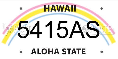 5415AS Hawaii License Plate