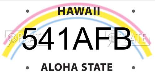 541AFB Hawaii License Plate