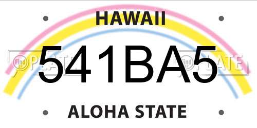 541BA5 Hawaii License Plate