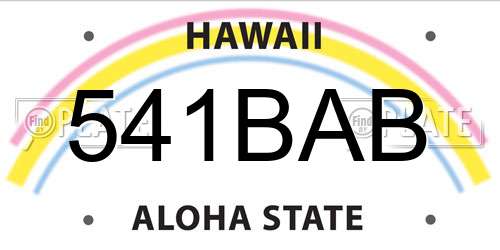 541BAB Hawaii License Plate