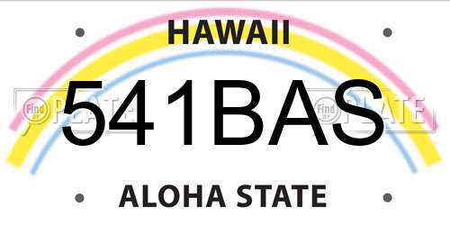 541BAS Hawaii License Plate
