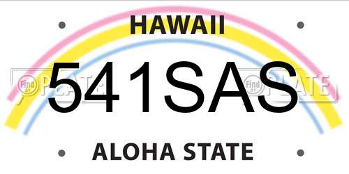 541SAS Hawaii License Plate