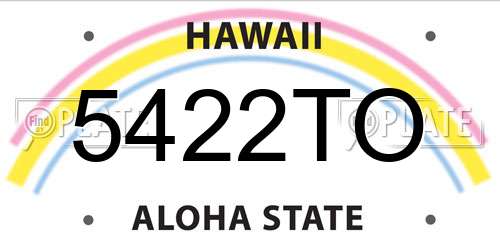 5422TO Hawaii License Plate