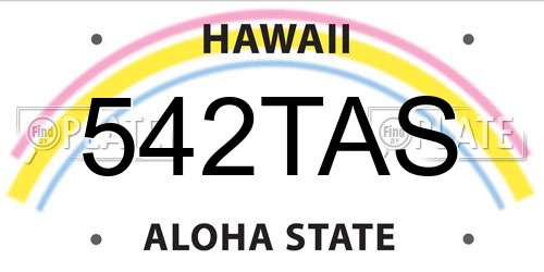 542TAS Hawaii License Plate