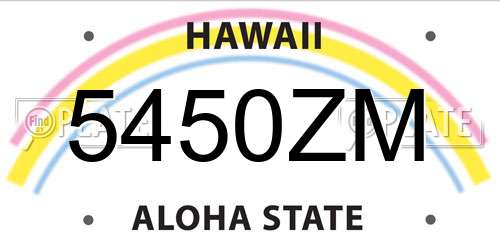 5450ZM Hawaii License Plate