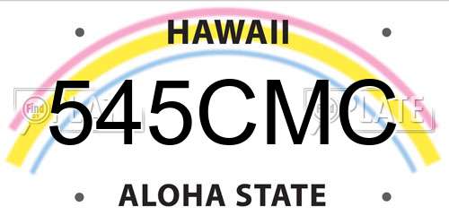 545CMC Hawaii License Plate