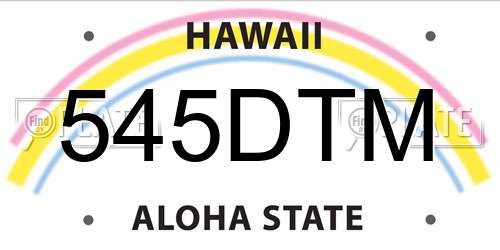 545DTM Hawaii License Plate