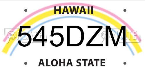 545DZM Hawaii License Plate