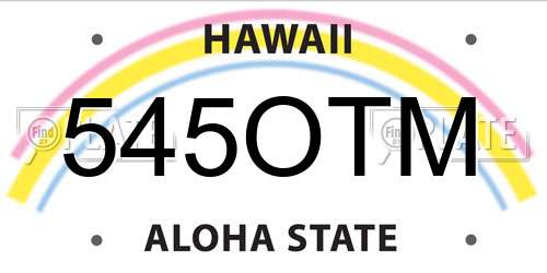 545OTM Hawaii License Plate
