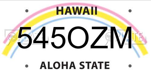545OZM Hawaii License Plate