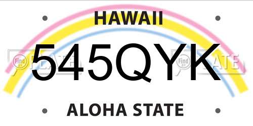 545QYK Hawaii License Plate