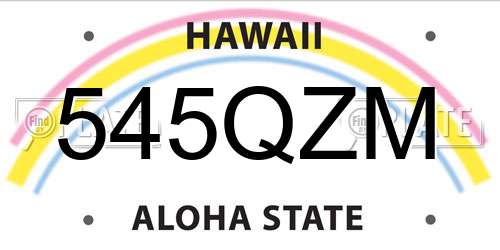 545QZM Hawaii License Plate
