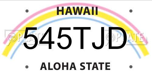 545TJD Hawaii License Plate