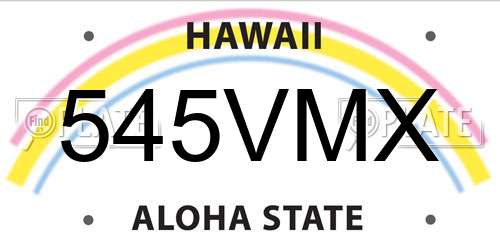 545VMX Hawaii License Plate