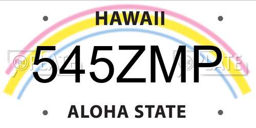 545ZMP Hawaii License Plate