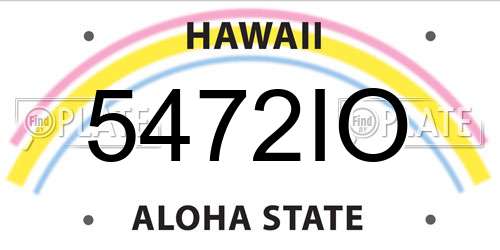 5472IO Hawaii License Plate
