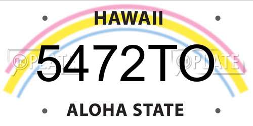 5472TO Hawaii License Plate
