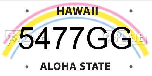 5477GG Hawaii License Plate