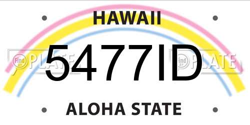 5477ID Hawaii License Plate