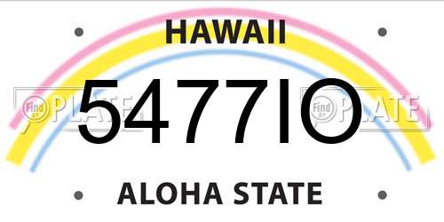 5477IO Hawaii License Plate