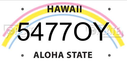 5477OY Hawaii License Plate