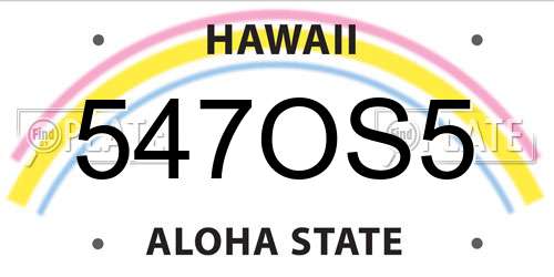 547OS5 Hawaii License Plate