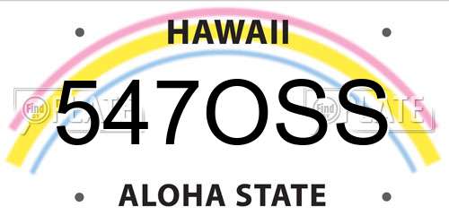 547OSS Hawaii License Plate