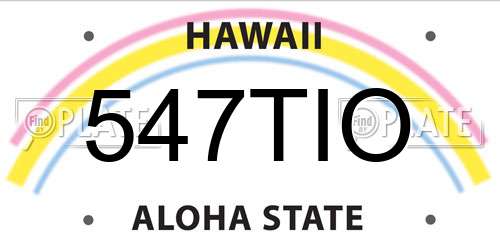 547TIO Hawaii License Plate
