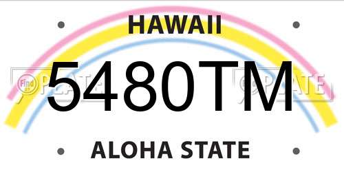 5480TM Hawaii License Plate