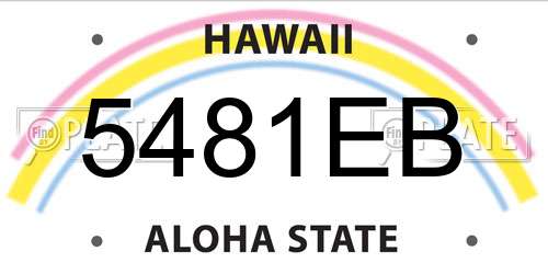 5481EB Hawaii License Plate