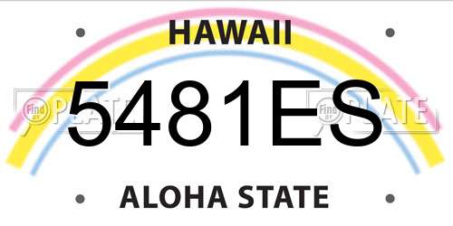 5481ES Hawaii License Plate