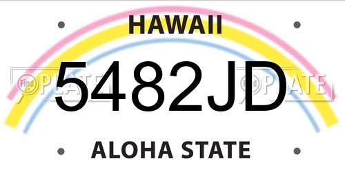 5482JD Hawaii License Plate